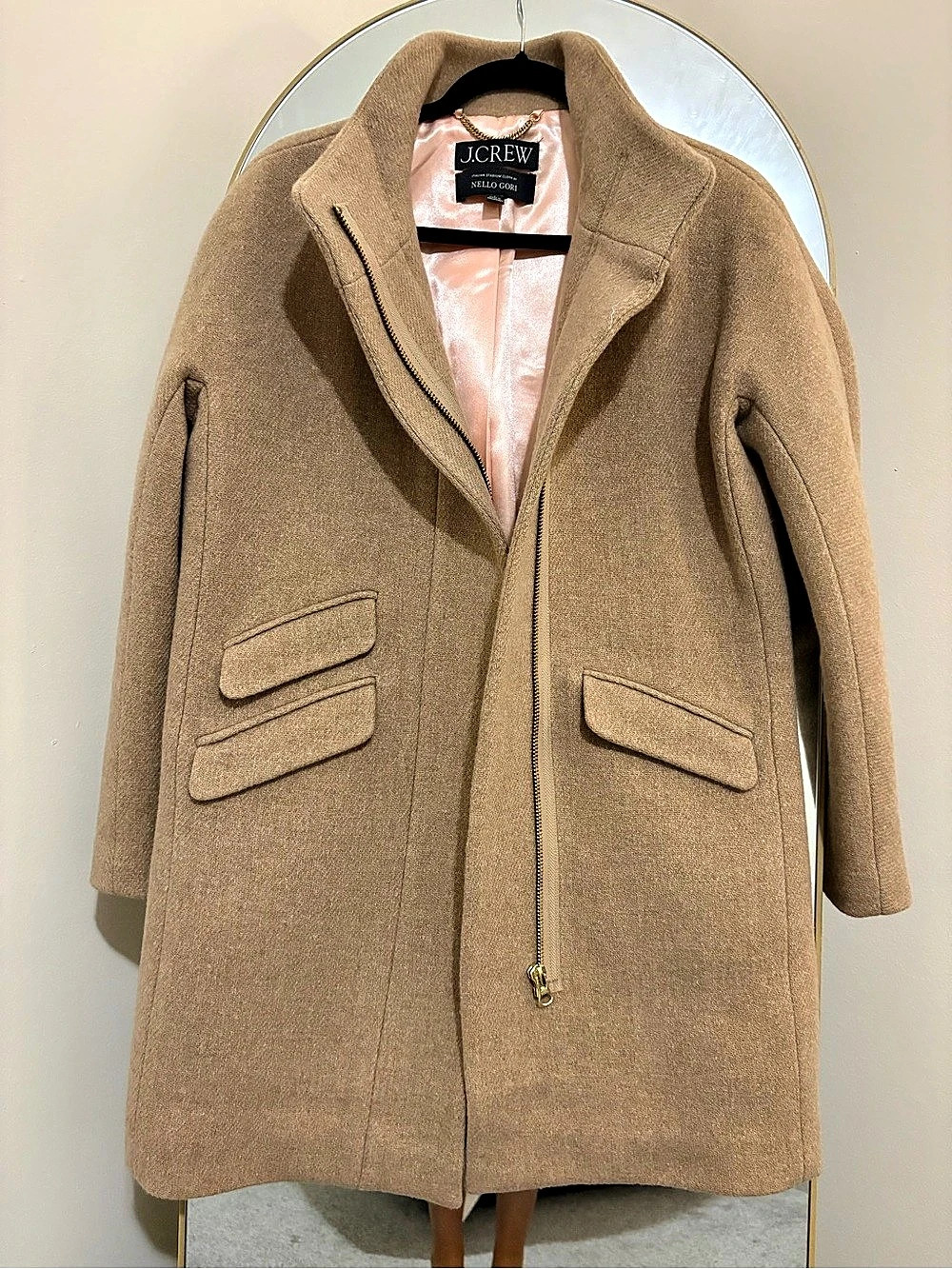J.Crew Cocoon Coat in Italian Stadium-Cloth Wool Brown Size 6